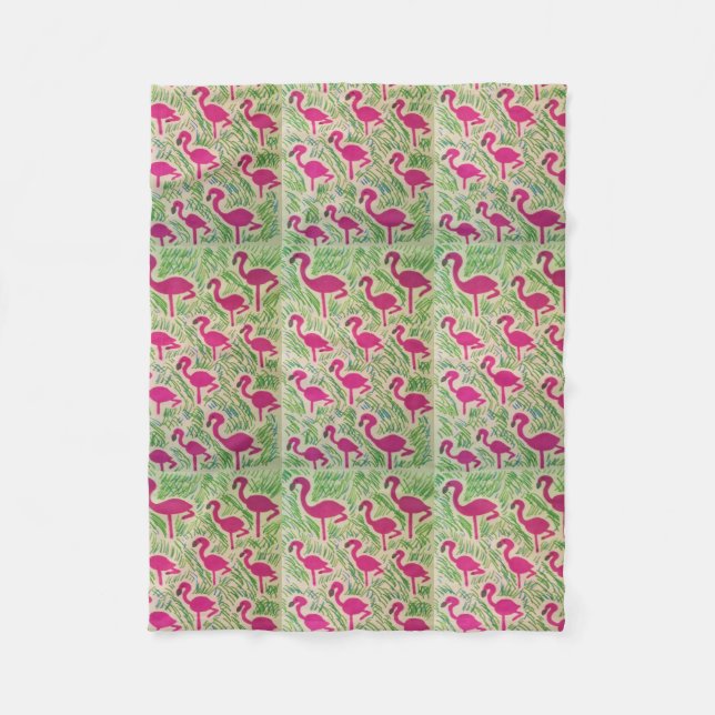 Manta Polar Funda Flamingo Tropical (Anverso)