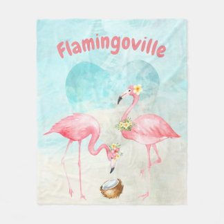 Manta Polar Funda Flamingo Tropical