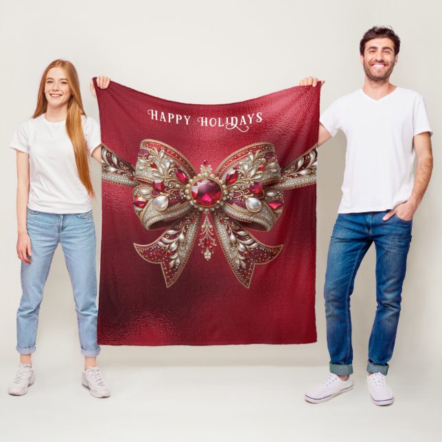 Manta Polar Funda Fleece Fleece Bow Rojo (In situ)