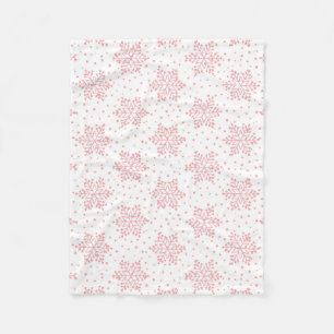 Manta Polar Funda Fleece Fleece Pink Snowflakes