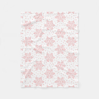 Manta Polar Funda Fleece Fleece Pink Snowflakes