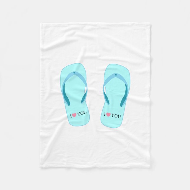 Manta Polar Funda Fleece Flip Flops turquesa (Anverso)