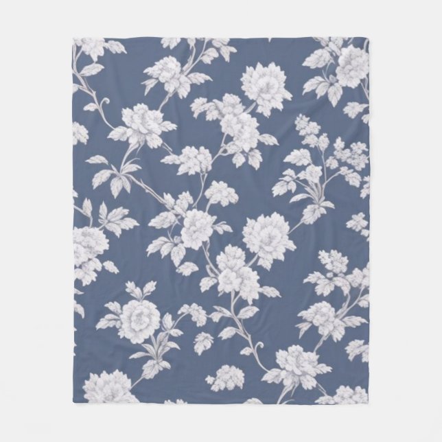 Manta Polar Funda floral azul (Anverso)