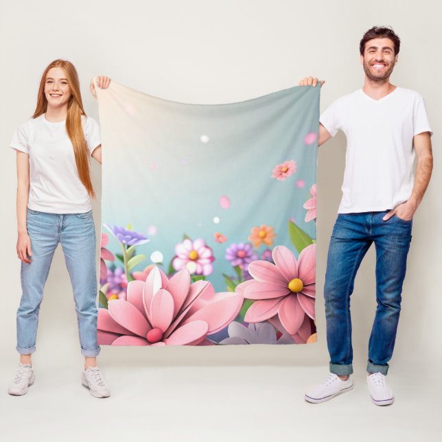 Manta Polar Funda floral azul claro (In situ)