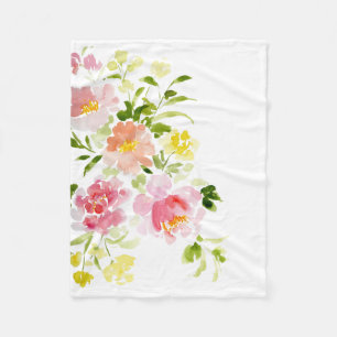 Manta Polar Funda floral de peones rosados de Rubor