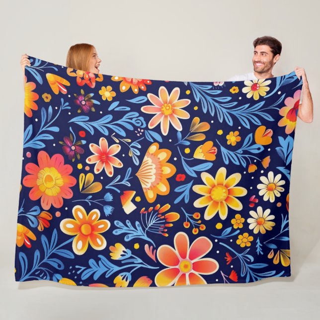 Manta Polar Funda Flourish & Glow 60x80 Fleece Blanket (In situ)