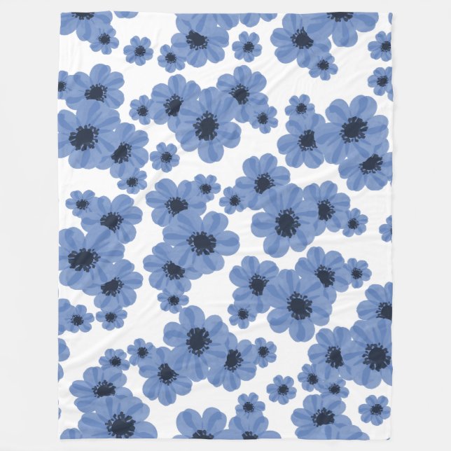 Manta Polar Funda Flower Blue 60x80 (Anverso)