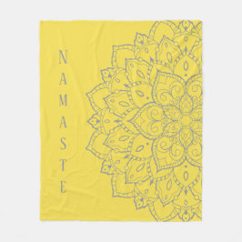 Manta Polar Funda gris y amarillo Mandala Fleece Blanket