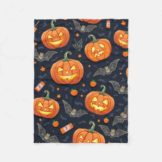 Manta Polar Funda Halloween Pumkin Fleece (Anverso)