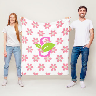 Manta Polar Funda para la flor rosa con el logotipo de la flor