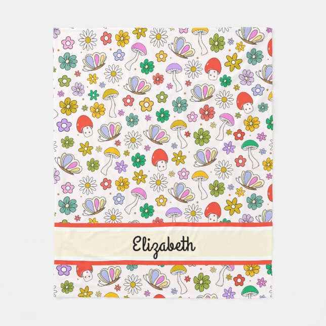 Manta Polar Funda personalizada Cute Retro 90s Y2k Fleece Blan (Anverso)