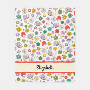 Manta Polar Funda personalizada Cute Retro 90s Y2k Fleece Blan