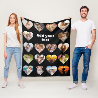 Manta Polar Funda personalizada de 18 Collages de fotos de cor