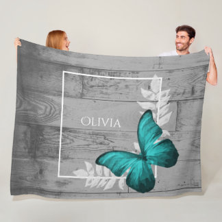 Manta Polar Funda personalizada de flechas de mariposa verde a