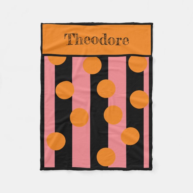 Manta Polar Funda personalizada de flechas rosadas y negras (Anverso)