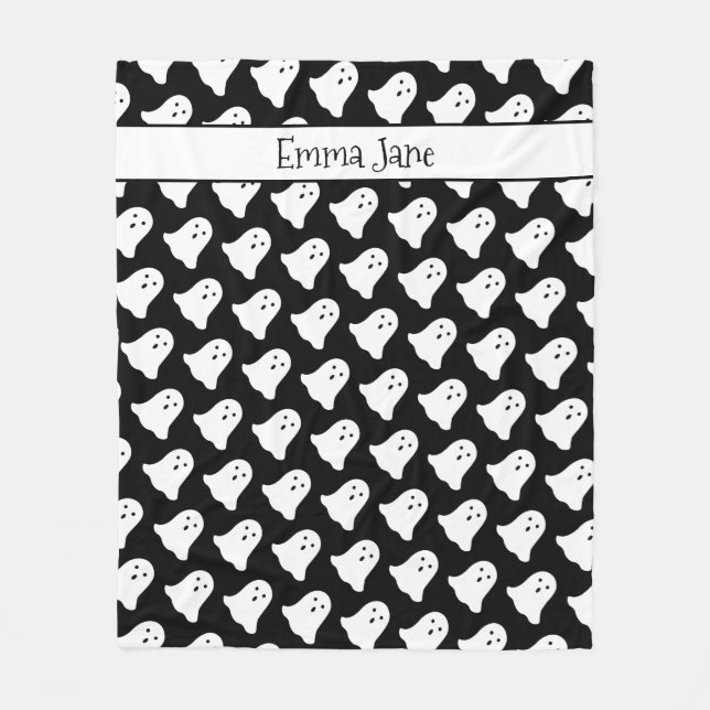 Manta Polar Funda personalizada de Fleece Ghost Halloween (Anverso)