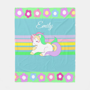 Manta Polar Funda personalizada de unicornio y fleche de arcoi