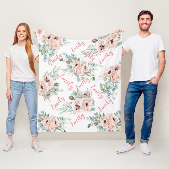 Manta Polar Funda personalizada de vuelo de peones rosados (In situ)