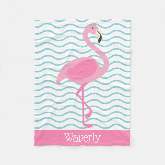 Manta Polar Funda personalizada Flamingo rosa (Anverso)