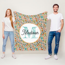 Manta Polar Funda personalizada monogramada de lana arco iris