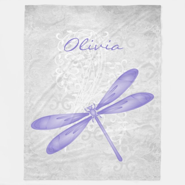 Manta Polar Funda personalizada Purple Dragonfly (Anverso)