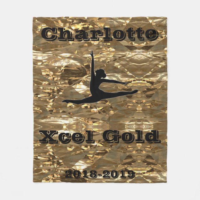 Manta Polar Funda personalizada Xcel Gold Gymnastics Fleece (Anverso)