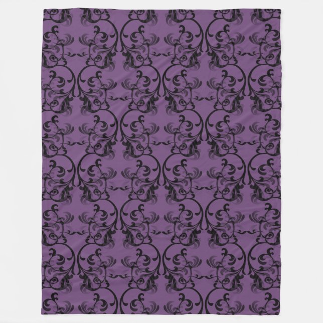 Manta Polar Funda Purple Parisian Damask Fleece (Anverso)