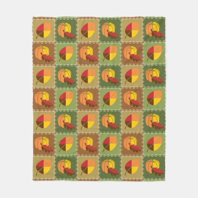 Manta Polar Funda Quilt Fleece en otoño (Anverso)