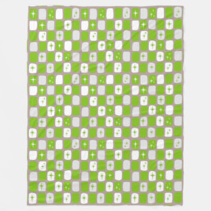 Manta Polar Funda Retro Green & White Starburst Fleece Blanket