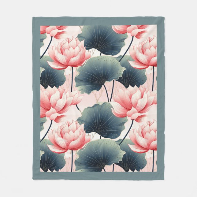 Manta Polar Funda rosa Lotus Fleece (Anverso)