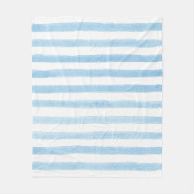 Manta Polar Funda Sherpa con rayas azules y blancas (Anverso)