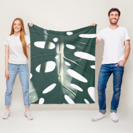 Manta Polar Funky planta de queso suizo verde pálido