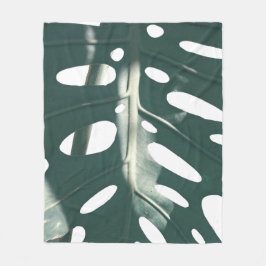 Manta Polar Funky planta de queso suizo verde pálido