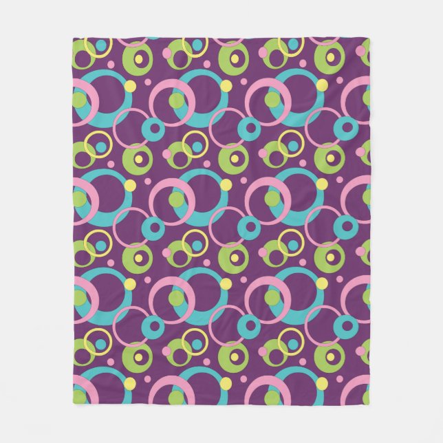 Manta Polar Funky Purple Circles Fleece Blanket (Anverso)