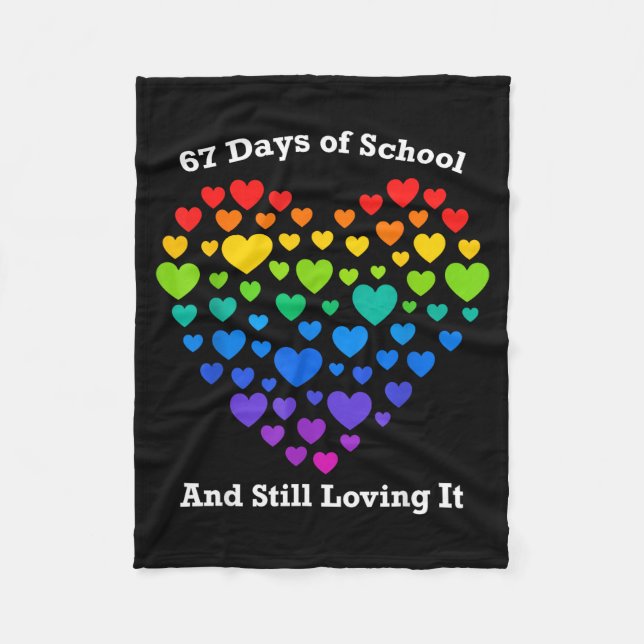 Manta Polar Funny 100th Day Of School Shirt Teacher Heart Vale (Anverso)