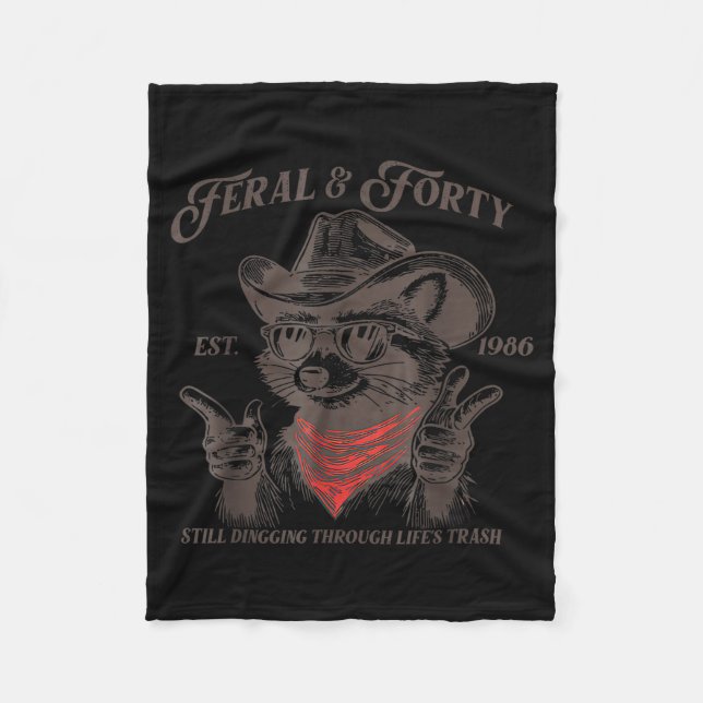 Manta Polar Funny 40th Birthday Est 1986 Feral &amp; Forty Rac (Anverso)