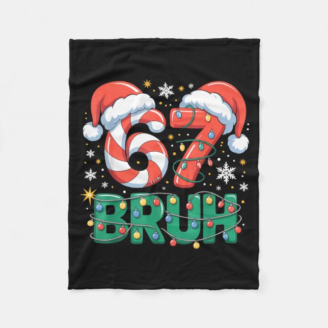 Manta Polar Funny 67 Bruh Christmas Design Meme Lights Candy C (Anverso)