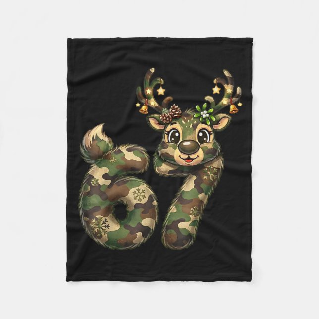 Manta Polar Funny 67 Christmas Holiday Camo Hunting Reindeer D (Anverso)