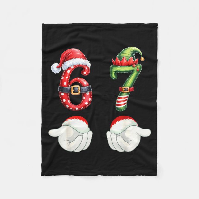 Manta Polar Funny 67 Christmas Pajamas Six Seven Meme 6 7 Elf  (Anverso)