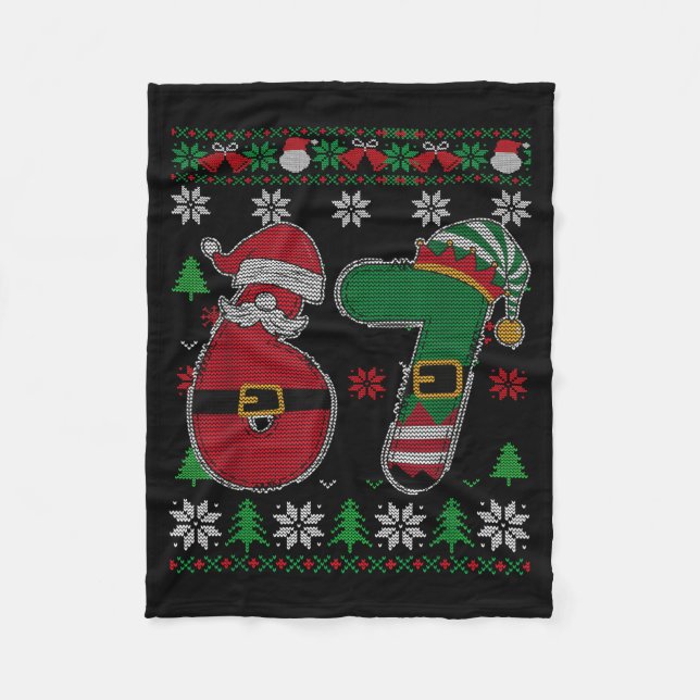 Manta Polar Funny 67 Meme 6 7 Ugly Sweater For Christmas Boys  (Anverso)