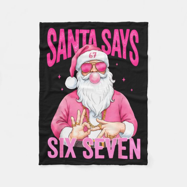 Manta Polar Funny 67 Santa Says Six Seven Christmas Meme Xmas  (Anverso)