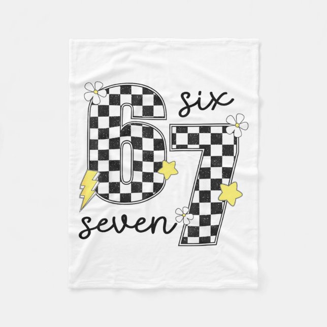 Manta Polar Funny 67 Six Seven Meme Slang 6-7 Checkered Number (Anverso)