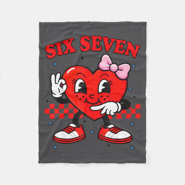 Manta Polar Funny 6 7 Meme Heart Six Seven 67 Valentine Couple (Anverso)