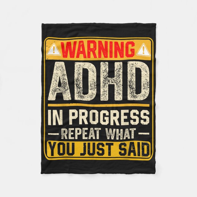 Manta Polar Funny Adhd En Progreso Repite Lo Que Acaba De Deci (Anverso)