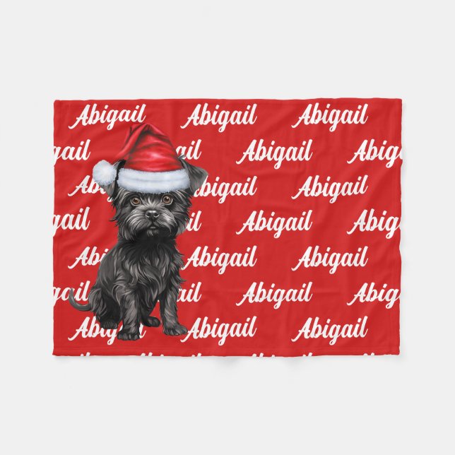 Manta Polar Funny Affenpinscher Dog Name Pattered Navidades (Frente (Horizontal))