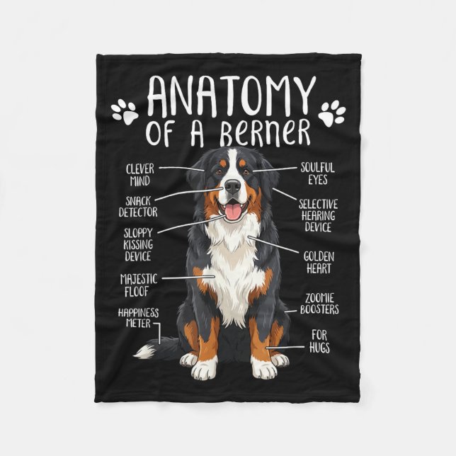 Manta Polar Funny Anatomy Bernese Mountain Dog Cute Berner Lov (Anverso)