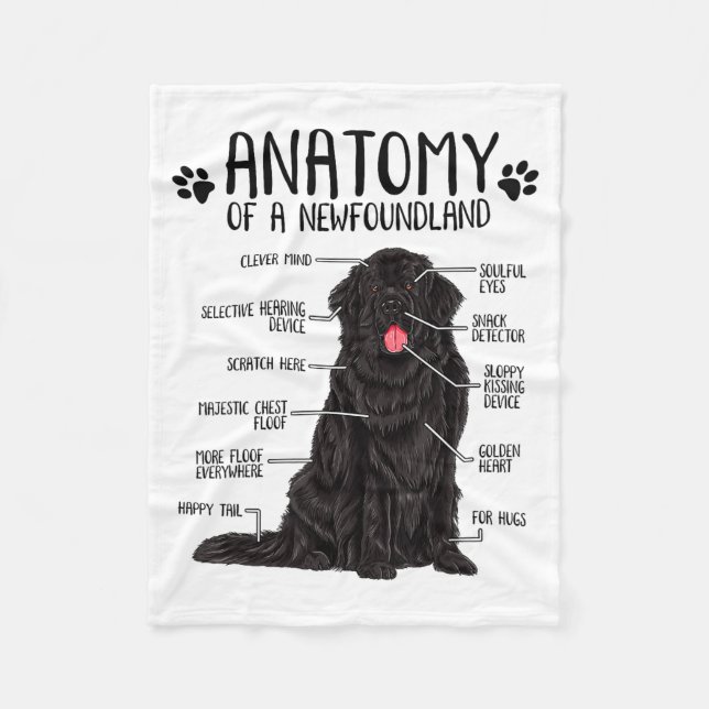Manta Polar Funny Anatomy Newfoundland Dog Cute Newfie Lover  (Anverso)