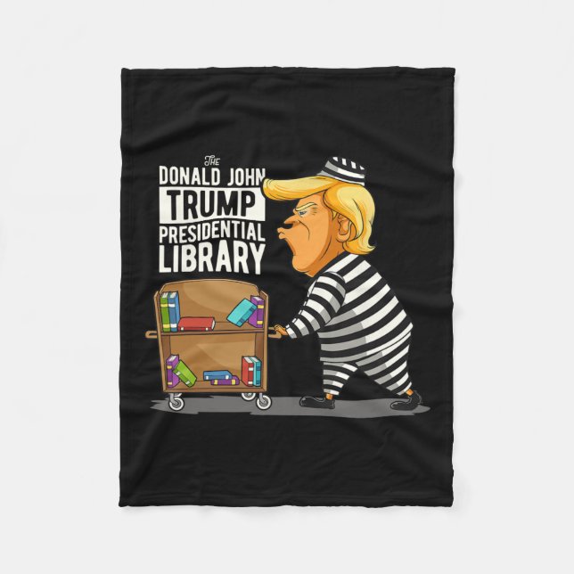 Manta Polar Funny anti Trump en la biblioteca presidencial de  (Anverso)