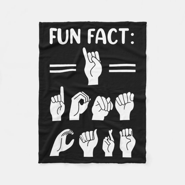 Manta Polar Funny Asl American Sign Language Fun Fact I Don't  (Anverso)