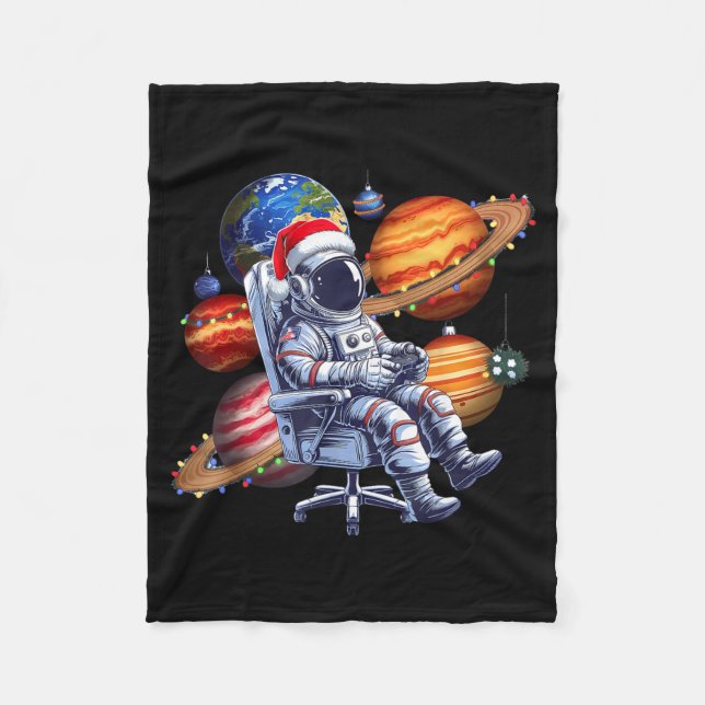 Manta Polar Funny Astronaut Christmas Space Lights Santa Hat P (Anverso)